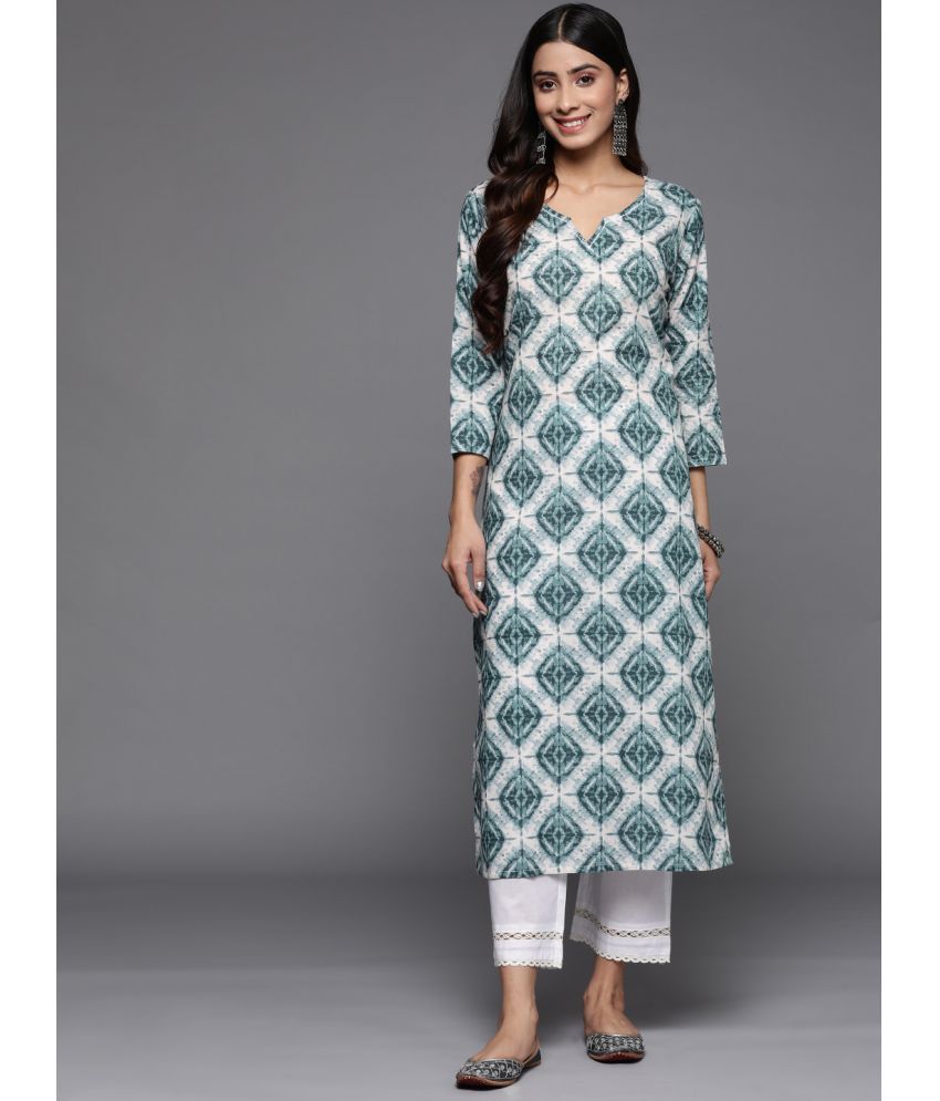     			Varanga Cotton Dyed Straight Women's Kurti - Teal ( Pack of 1 )