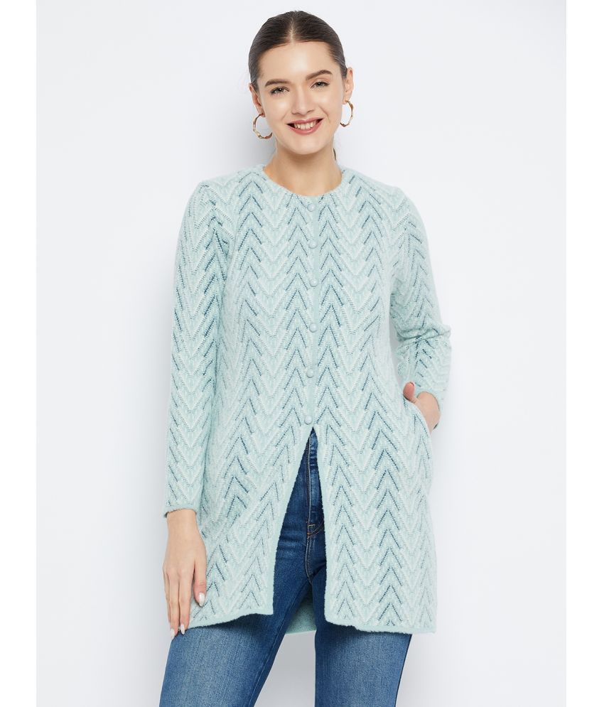     			zigo Woollen Round Neck Women's Cardigans Dress - Green ( Single )