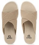 Carlton London Beige Women's Slide Flip Flop