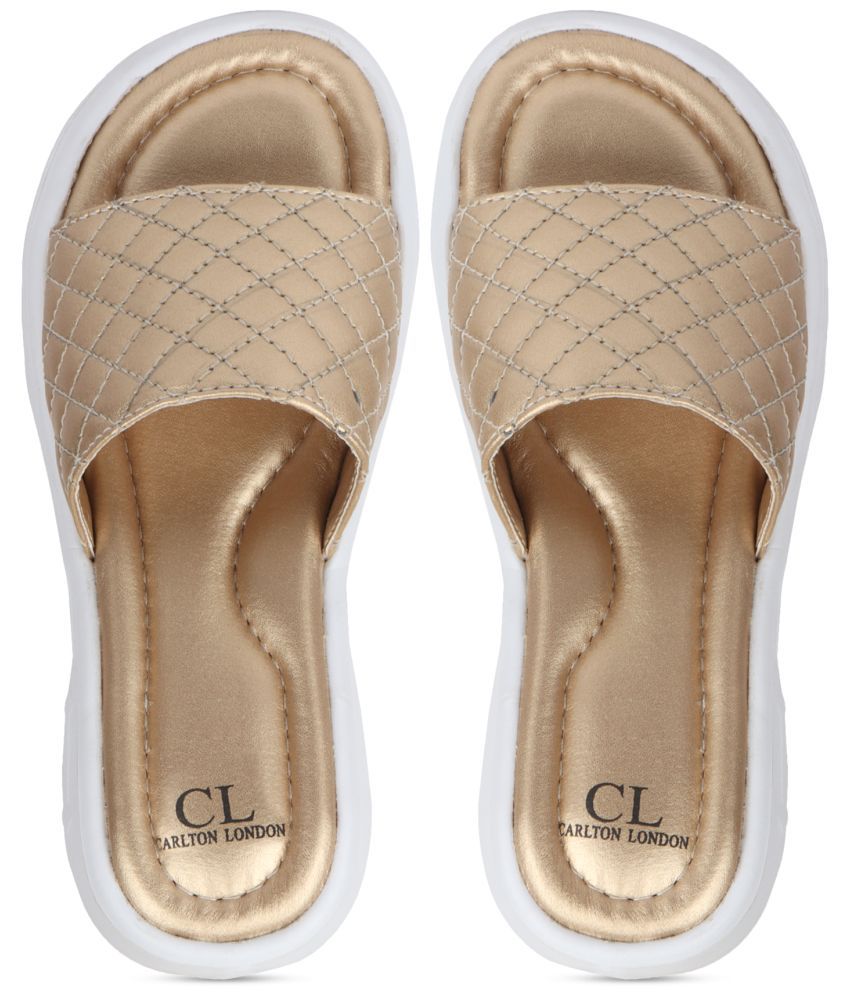     			Carlton London Gold Women's Slide Flip Flop