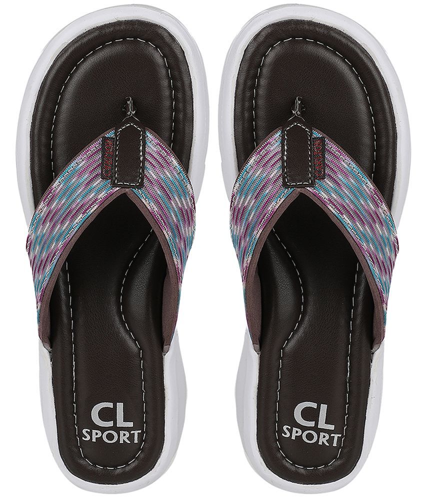     			Carlton London Purple Women's Thong Flip Flop