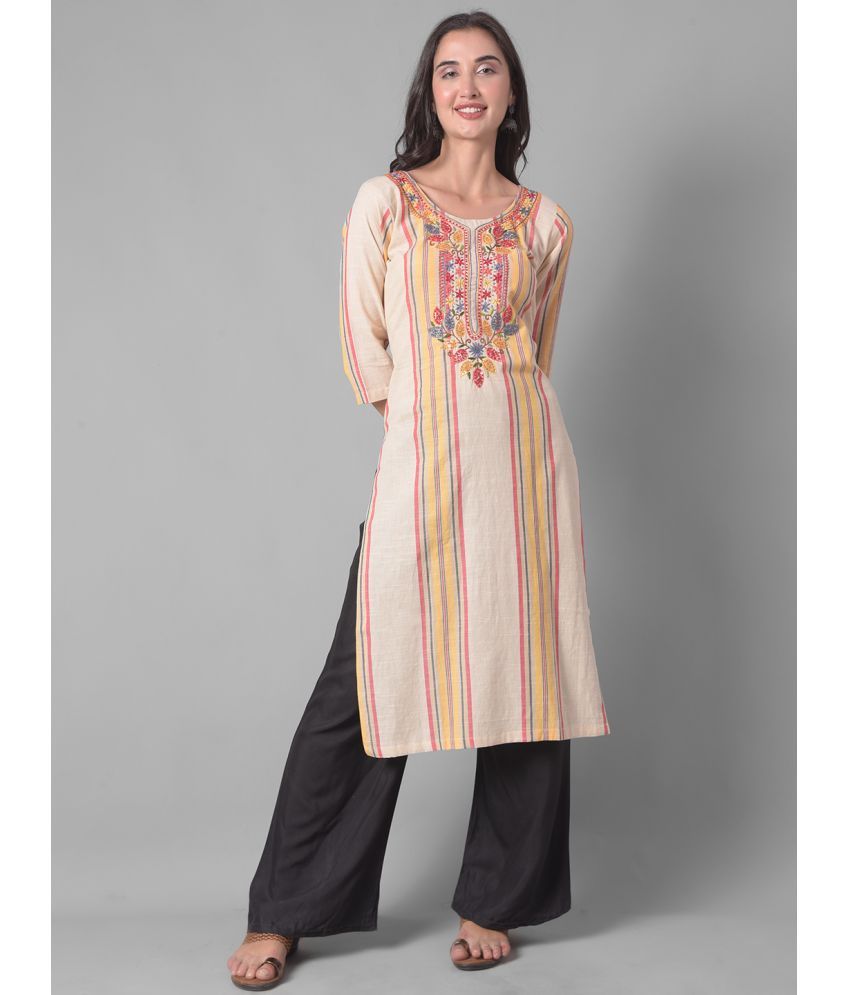     			Dollar Missy Cotton Blend Striped Straight Women's Kurti - Multicoloured ( Pack of 1 )