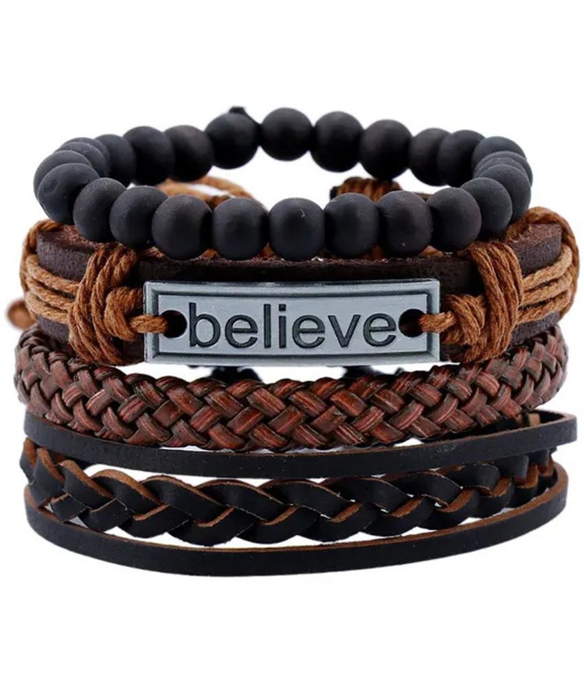     			FASHION FRILL Brown Bracelet ( Pack of 4 )