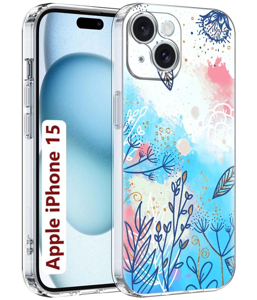     			Fashionury Multicolor Printed Back Cover Silicon Compatible For Apple iPhone 15 ( Pack of 1 )