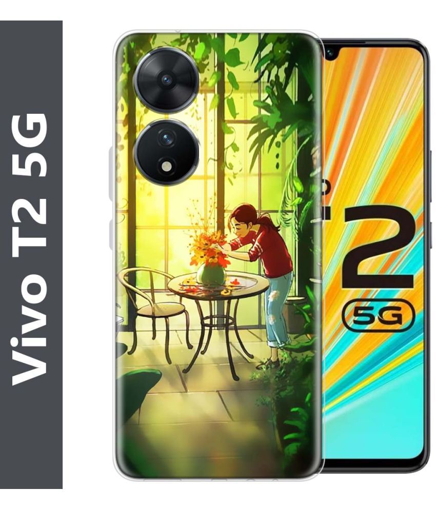     			Fashionury Multicolor Printed Back Cover Silicon Compatible For Vivo T2 5G ( Pack of 1 )