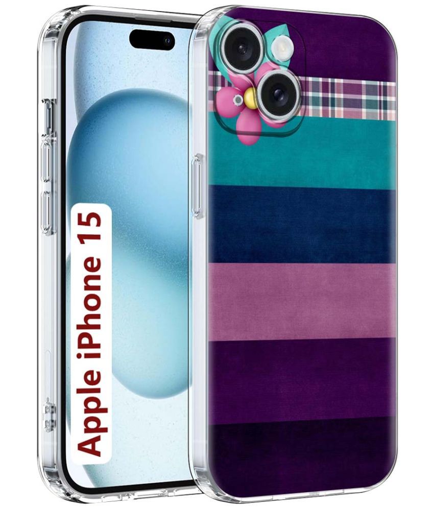     			Fashionury Multicolor Printed Back Cover Silicon Compatible For Apple iPhone 15 ( Pack of 1 )