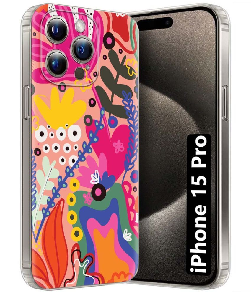     			Fashionury Multicolor Printed Back Cover Silicon Compatible For Apple iPhone 15 Pro ( Pack of 1 )