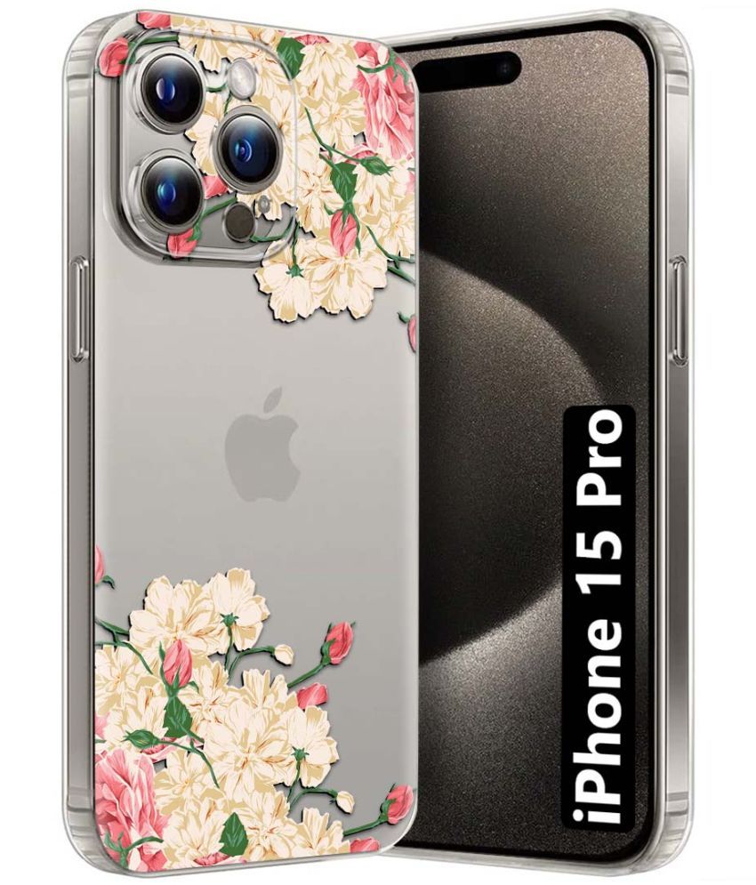     			Fashionury Multicolor Printed Back Cover Silicon Compatible For Apple iPhone 15 Pro ( Pack of 1 )