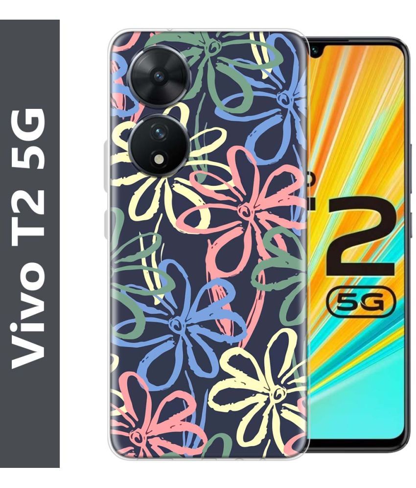     			Fashionury Multicolor Printed Back Cover Silicon Compatible For Vivo T2 5G ( Pack of 1 )