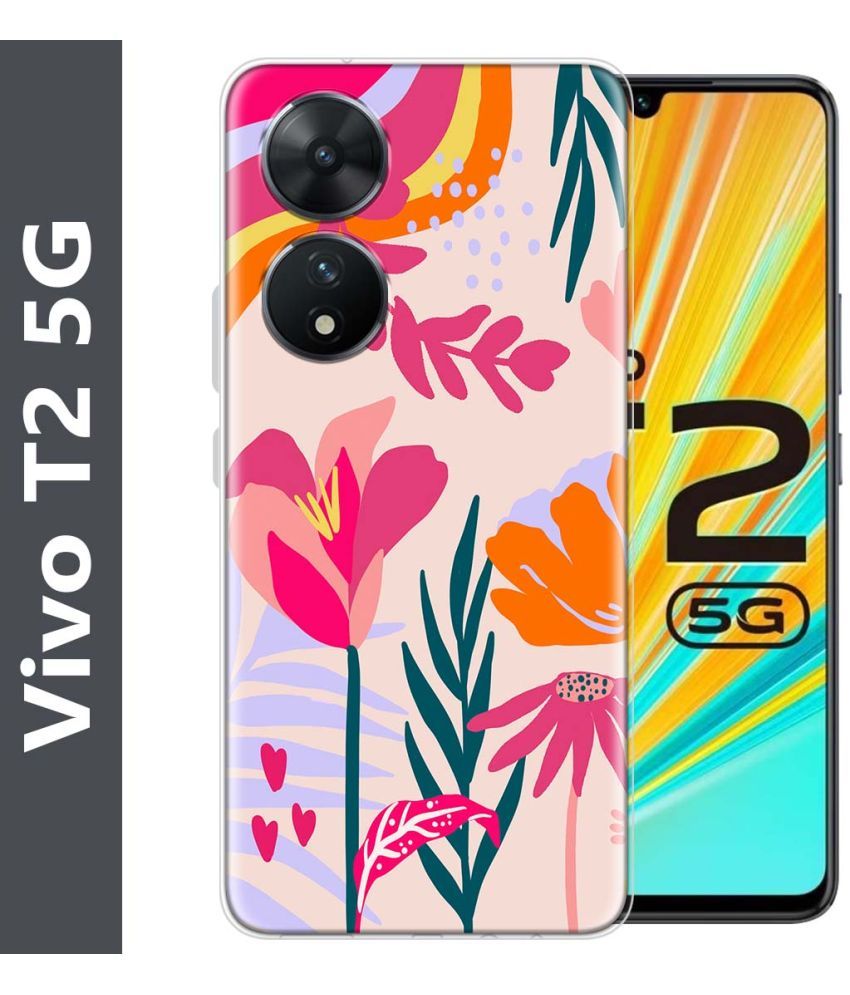     			Fashionury Multicolor Printed Back Cover Silicon Compatible For Vivo T2 5G ( Pack of 1 )