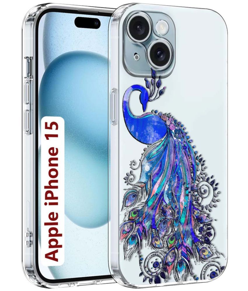     			Fashionury Multicolor Printed Back Cover Silicon Compatible For Apple iPhone 15 ( Pack of 1 )