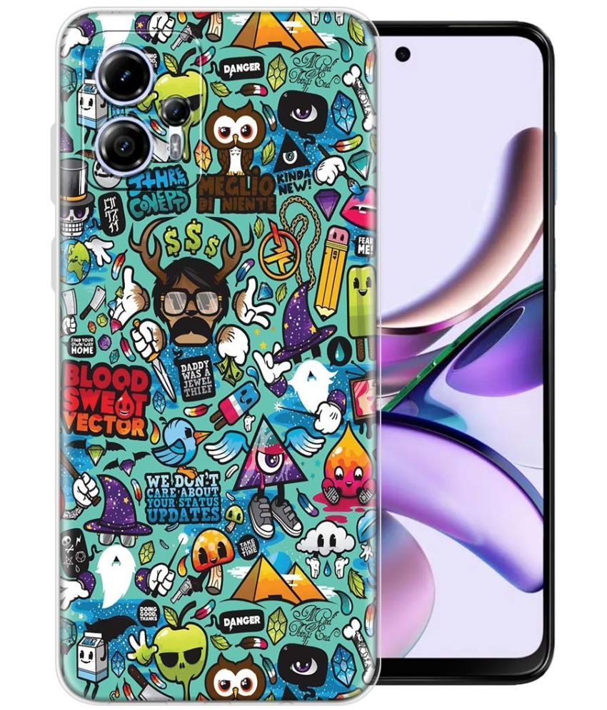     			Fashionury Multicolor Printed Back Cover Silicon Compatible For Moto G13 ( Pack of 1 )