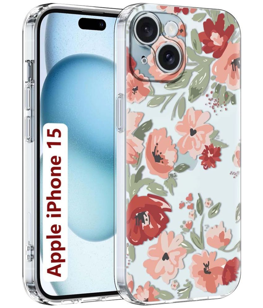     			Fashionury Multicolor Printed Back Cover Silicon Compatible For Apple iPhone 15 ( Pack of 1 )