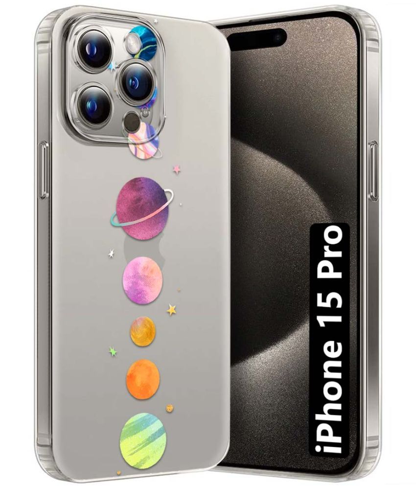     			Fashionury Multicolor Printed Back Cover Silicon Compatible For Apple iPhone 15 Pro ( Pack of 1 )