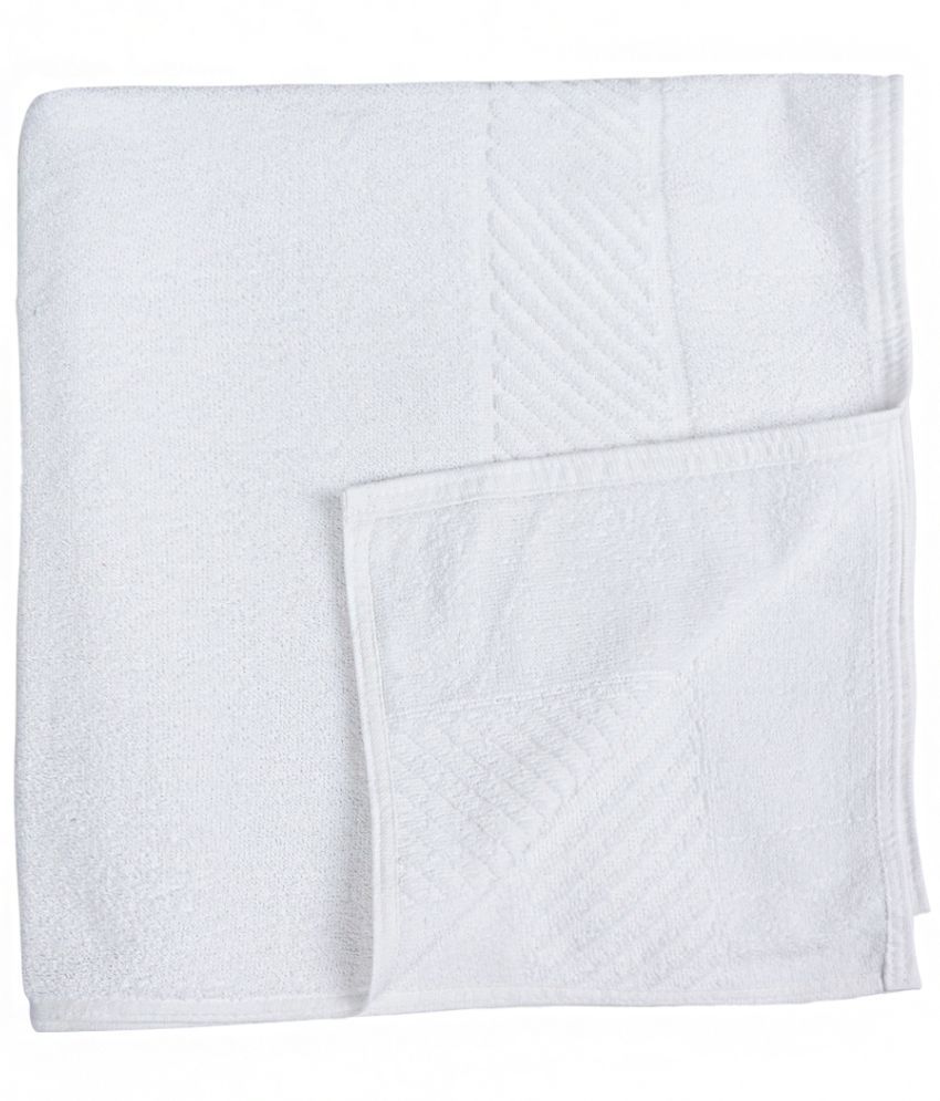     			STYLE SHOES Cotton Solid 350 -GSM Bath Towel ( Pack of 1 ) - White