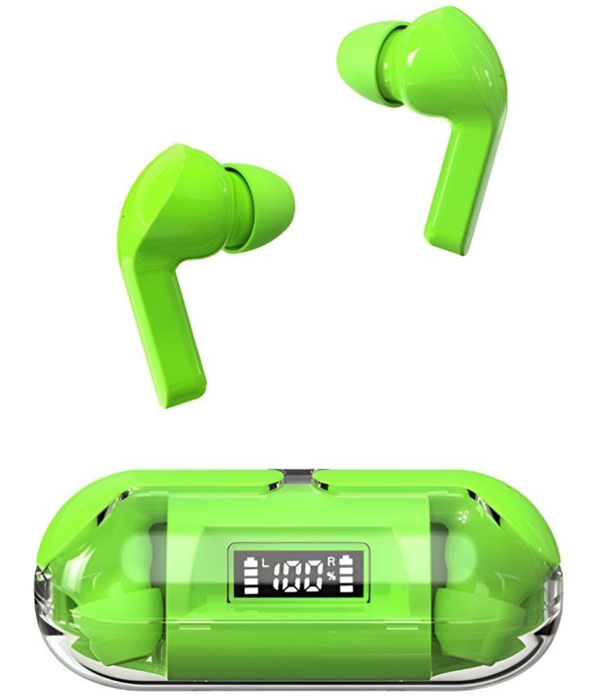     			VEhop Capsule Bluetooth True Wireless (TWS) In Ear 30 Hours Playback Low Latency,Powerfull bass IPX4(Splash & Sweat Proof) Green