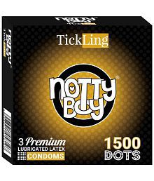 NottyBoy Extra Dotted 1500 Dots Condoms for Men - 3 Units