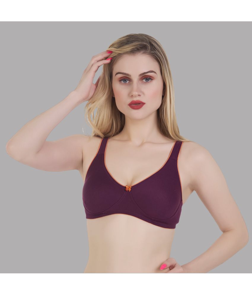     			Affinity Burgundy Cotton Blend Non Padded Women's Everyday Bra ( Pack of 1 )