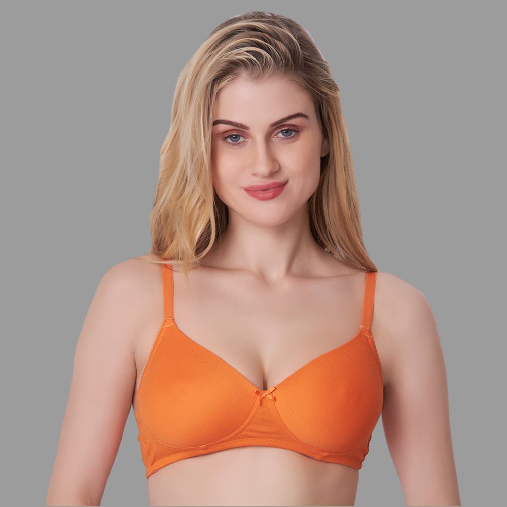     			Affinity Orange Cotton Blend Lightly Padded Women's T-Shirt Bra ( Pack of 1 )