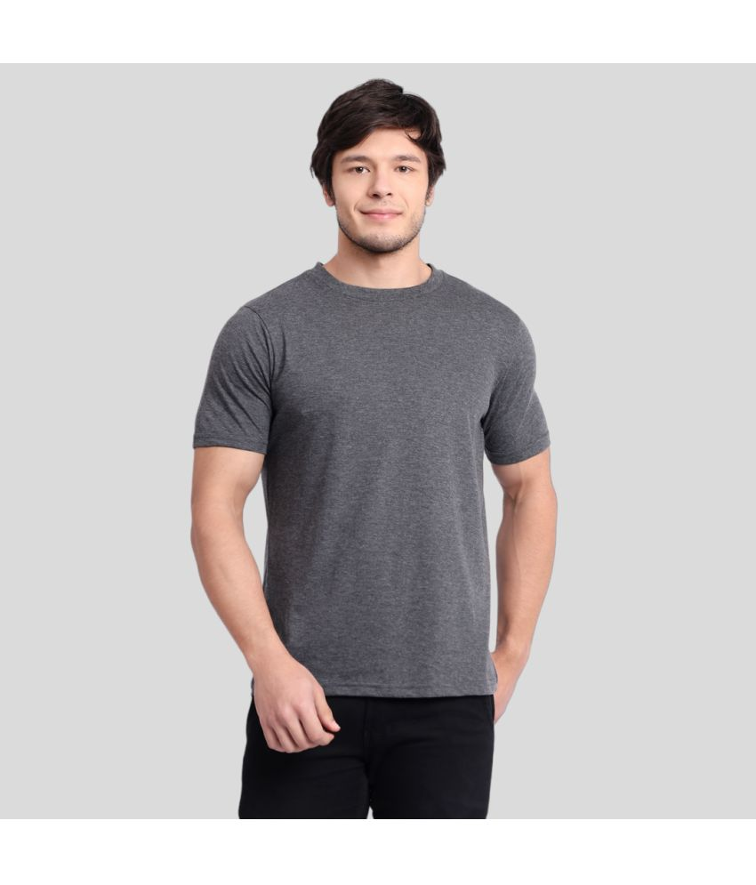     			Betrost 100% Cotton Regular Fit Self Design Half Sleeves Men's T-Shirt - Melange Grey ( Pack of 1 )