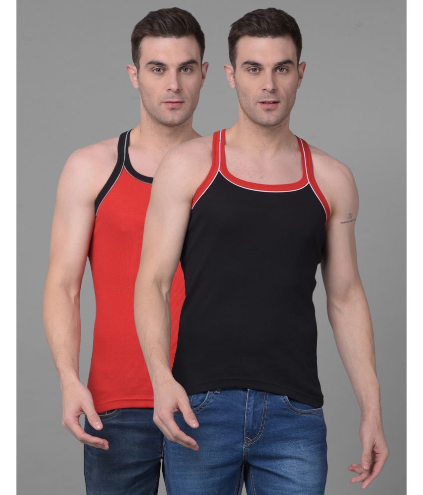     			Pack of 2 Dollar Bigboss Assorted Solid Cotton Blend Men Vest