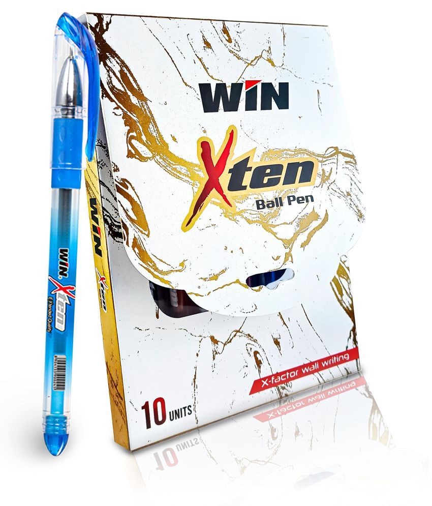     			Win X-Ten 30Pcs Blue Pens|0.6mm Tip|Comfortable Grip|Students & Office Ball Pen (Pack of 30, Blue)