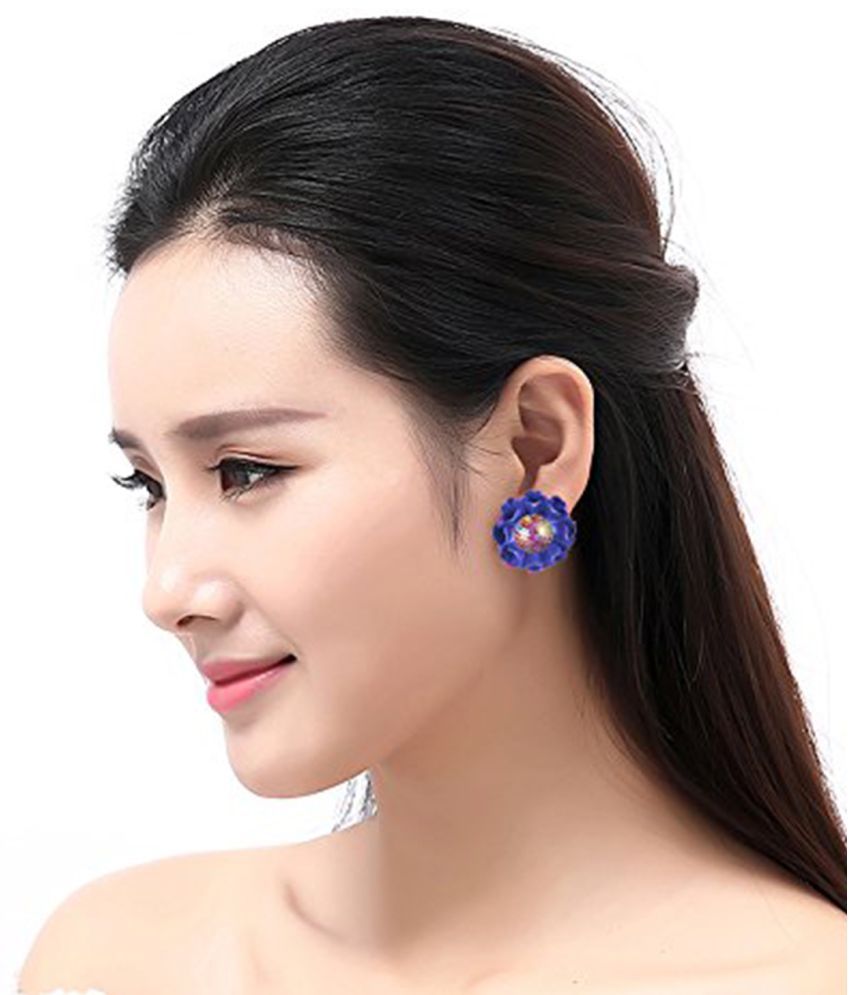     			YOUBELLA Blue Danglers Earrings ( Pack of 1 )