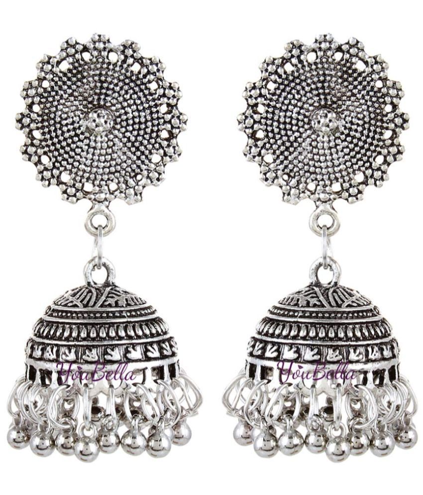     			YOUBELLA Silver Danglers Earrings ( Pack of 1 )