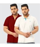 TAB91 Cotton Regular Fit Solid Half Sleeves Men's Polo T Shirt - White ( Pack of 2 )