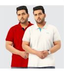 TAB91 Pack of 2 Cotton Regular Fit Solid Half Sleeves Men's Polo T Shirt ( Melange Red )