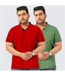 TAB91 Cotton Regular Fit Solid Half Sleeves Men's T-Shirt - Red ( Pack of 2 )