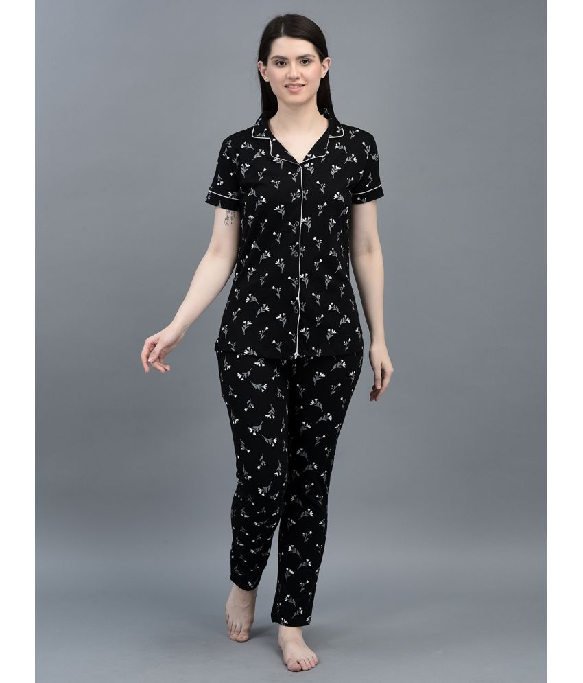     			Dollar Missy Black Cotton Women's Nightwear Nightsuit Sets ( Pack of 1 )