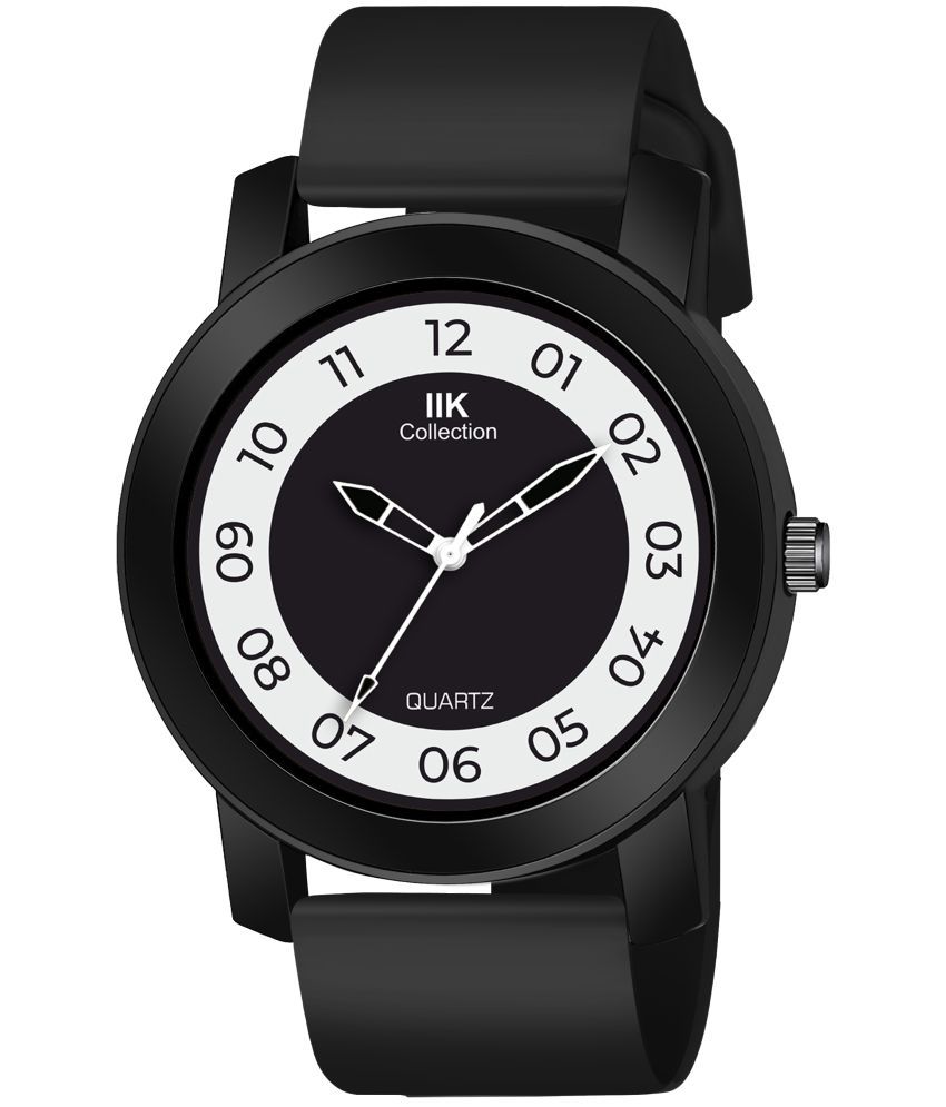     			IIK COLLECTION Black Silicon Analog Men's Watch