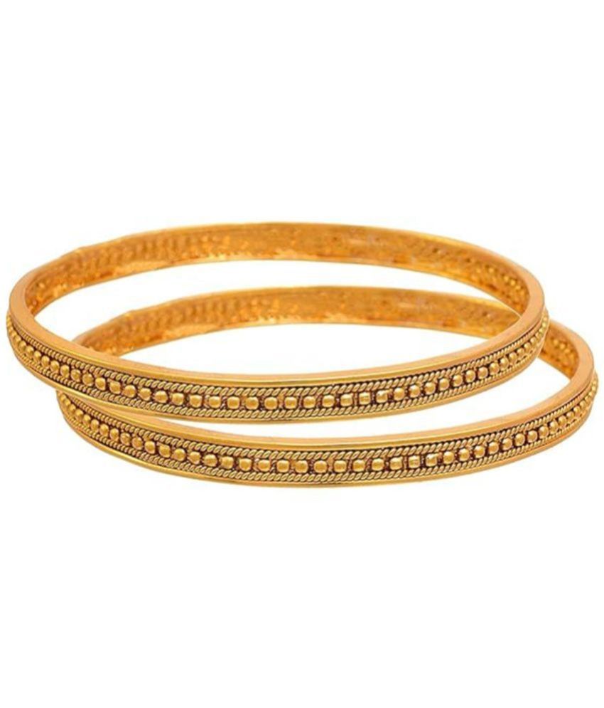     			JFL - Jewellery For Less Gold Bangle Set ( Pack of 2 )