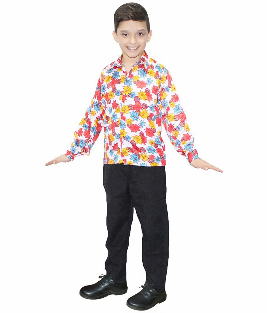     			Kaku Fancy Dresses for Boys Flower Print Shirt/Goa Shirt, Western Costume -Multicolour, 5-6 Year