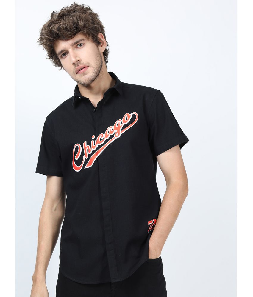     			Ketch 100% Cotton Regular Fit Printed Half Sleeves Men's Casual Shirt - Black ( Pack of 1 )