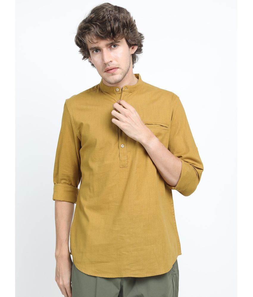     			Ketch 100% Cotton Regular Fit Solids Full Sleeves Men's Casual Shirt - Yellow ( Pack of 1 )
