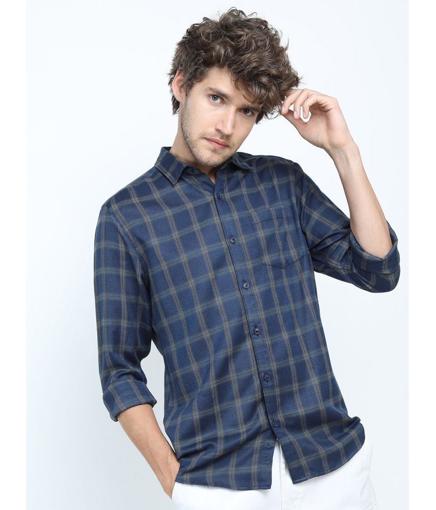     			Ketch Cotton Blend Regular Fit Checks Full Sleeves Men's Casual Shirt - Blue ( Pack of 1 )