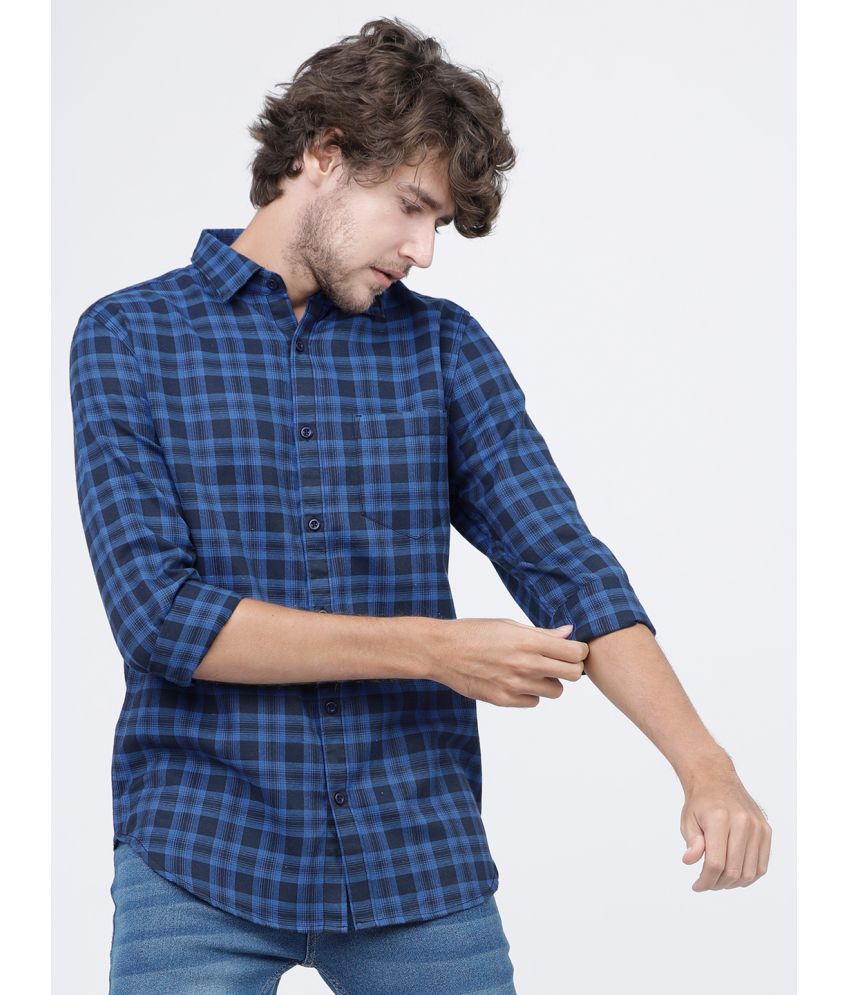     			Ketch Cotton Blend Regular Fit Checks Full Sleeves Men's Casual Shirt - Blue ( Pack of 1 )