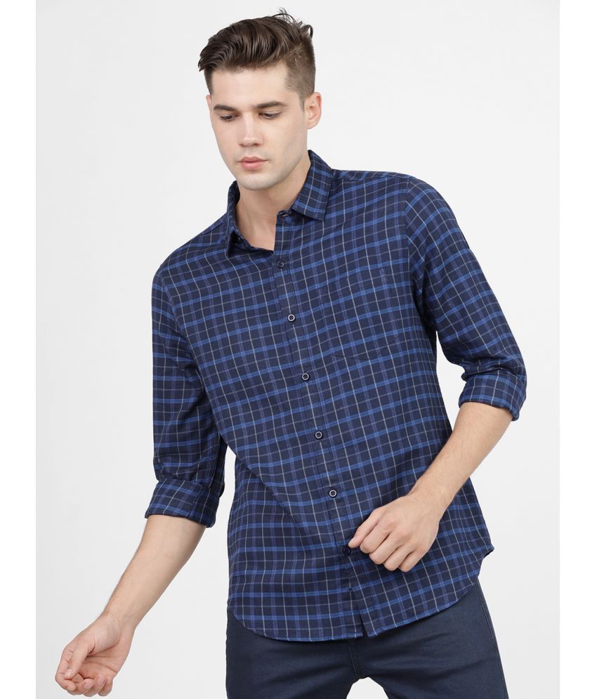     			Ketch Cotton Blend Regular Fit Checks Full Sleeves Men's Casual Shirt - Blue ( Pack of 1 )