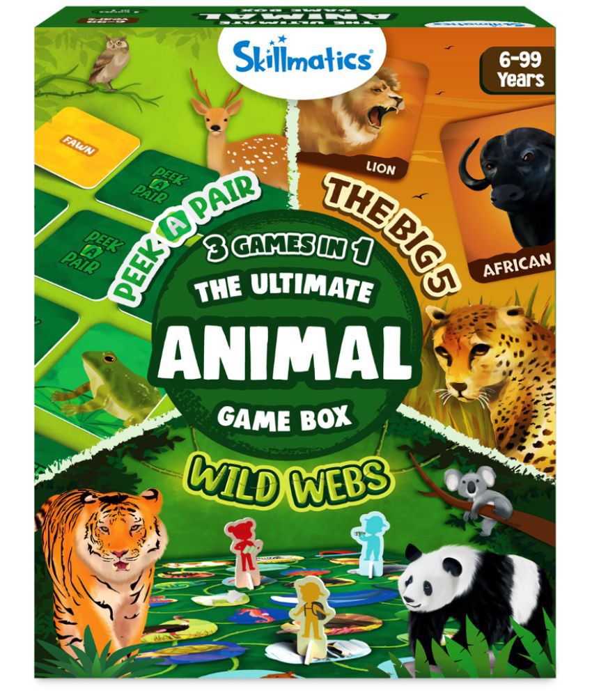     			Skillmatics Ultimate Animal Game Box - 3 Games in 1, Family Friendly Games for Ages 6 and Up