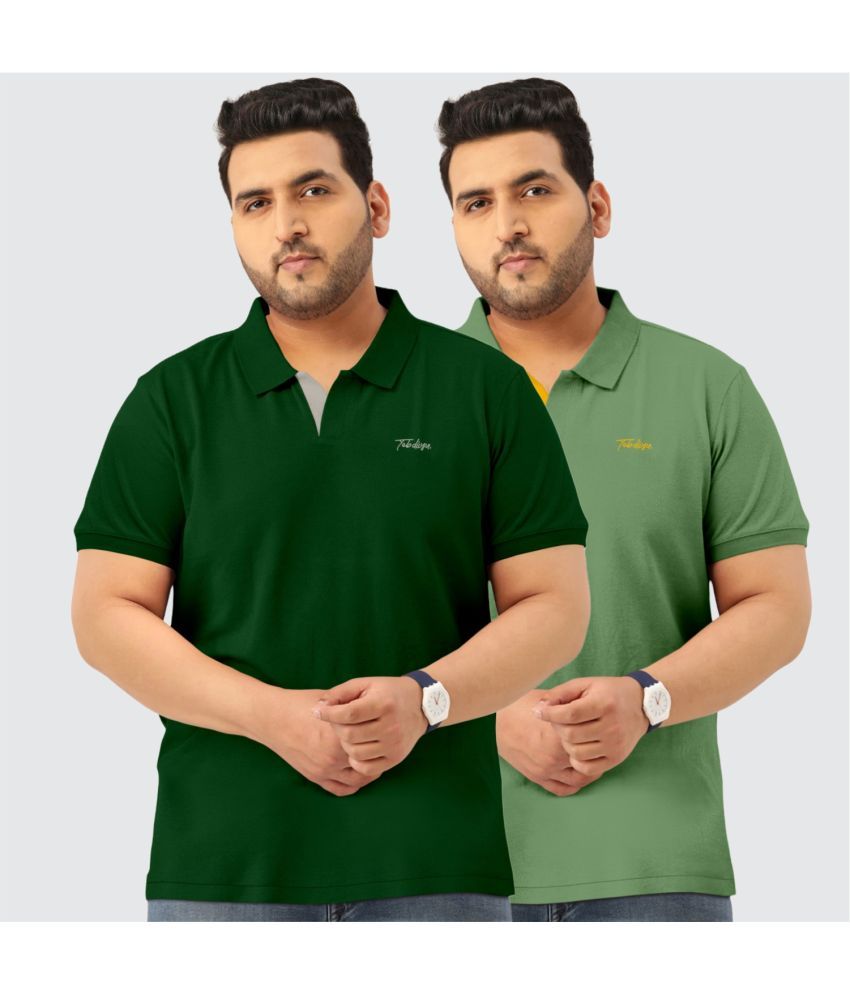     			TAB91 Pack of 2 Cotton Regular Fit Men's T-Shirt ( Olive )