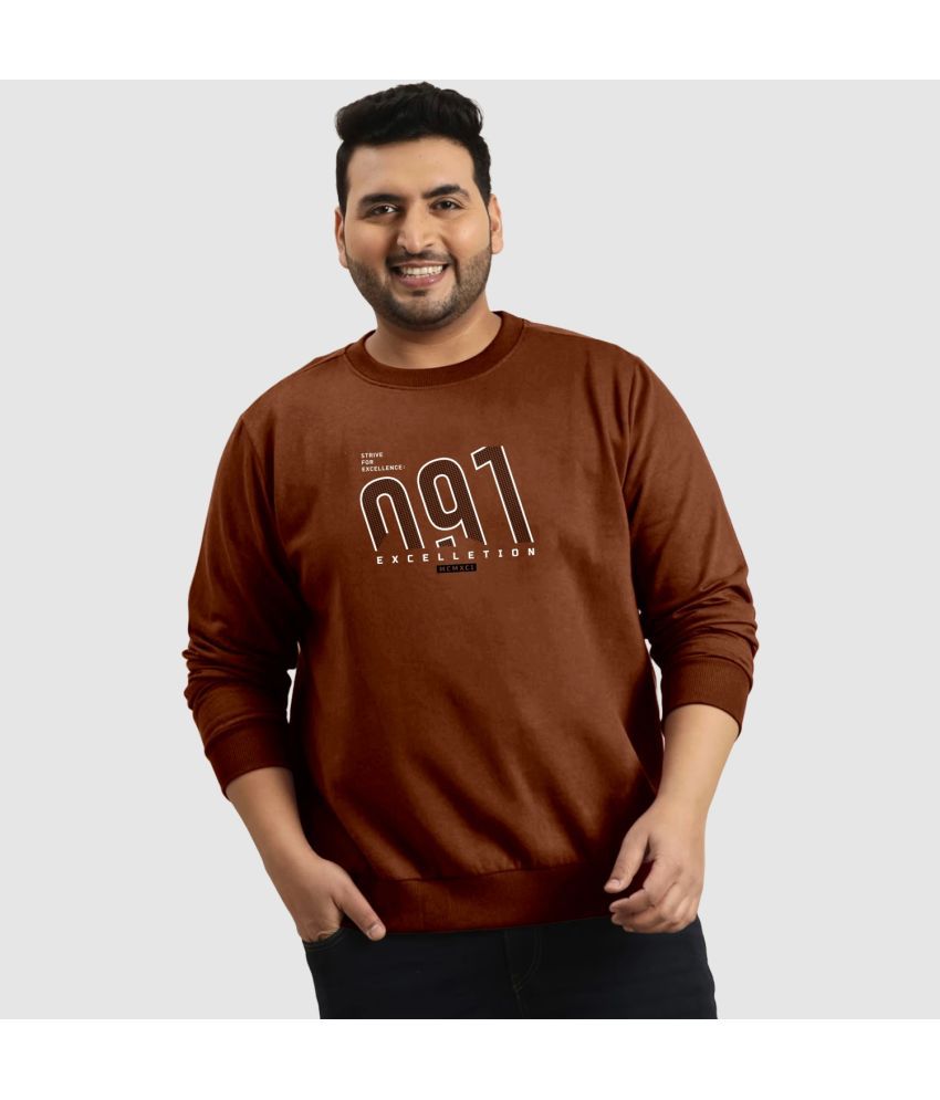     			TAB91 Fleece Round Neck Men's Sweatshirt - Rust ( Pack of 1 )