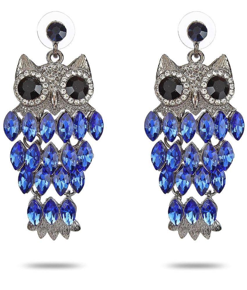     			YOUBELLA Blue Danglers Earrings ( Pack of 1 )