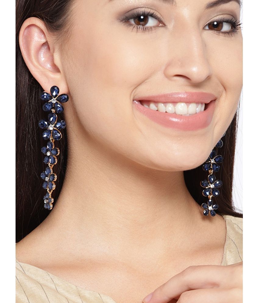     			YOUBELLA Navy Blue Danglers Earrings ( Pack of 1 )