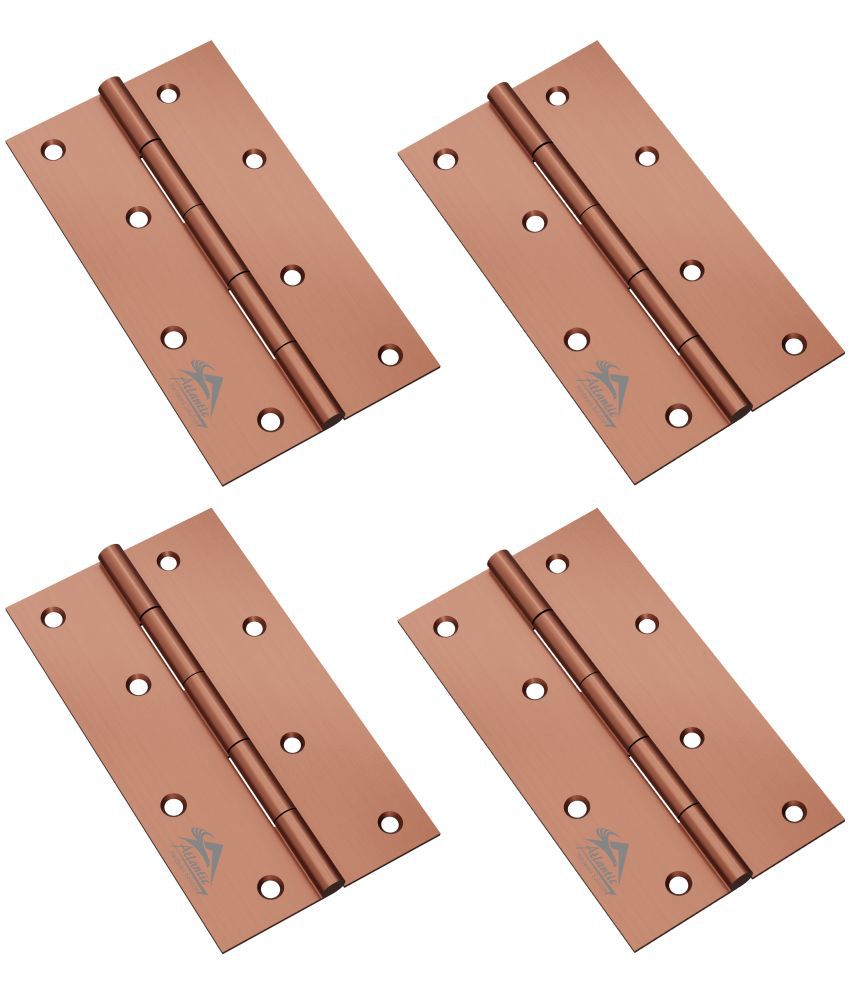     			Atlantic Door Butt Hinges 4 Inch x 12 Gauge/2.5 MM Thickness, Stainless Steel, Rose Gold Finish, Pack of 4 Pcs