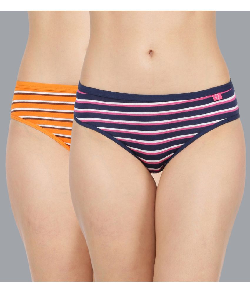     			Dollar Missy Multi Color Cotton Striped Women's Hipster ( Pack of 2 )