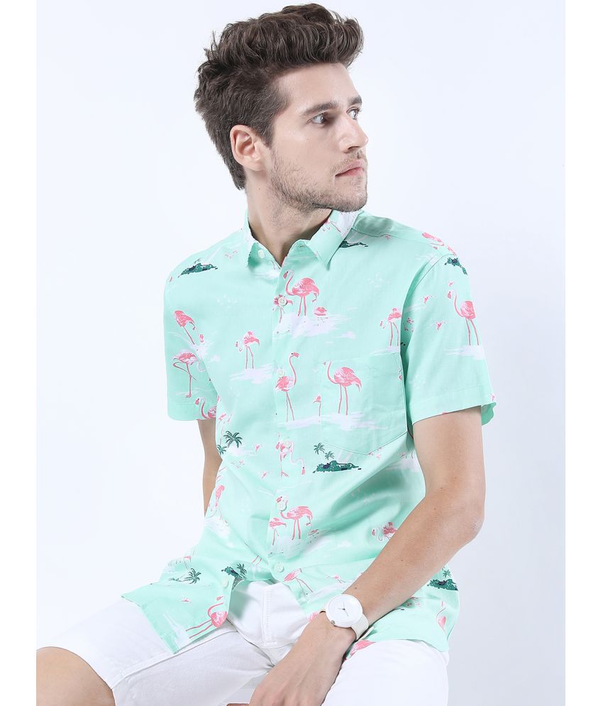     			Ketch 100% Cotton Regular Fit Printed Half Sleeves Men's Casual Shirt - Mint Green ( Pack of 1 )