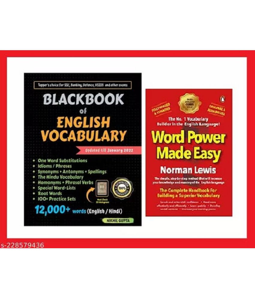     			( Set Of 2 Books ) BlackBook Of English Vocabulary & Word Power Made Easy Paperback , English Combo Set By Unico Traders