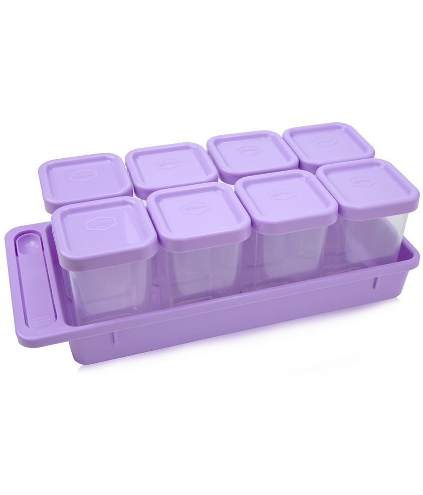     			Gluman Plastic Purple Spice Container ( Set of 8 )